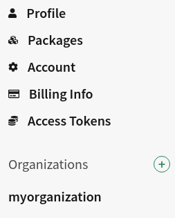 Screenshot of left sidebar